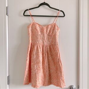 Sweetheart Neckline Bustier Floral Flare Mini Dress